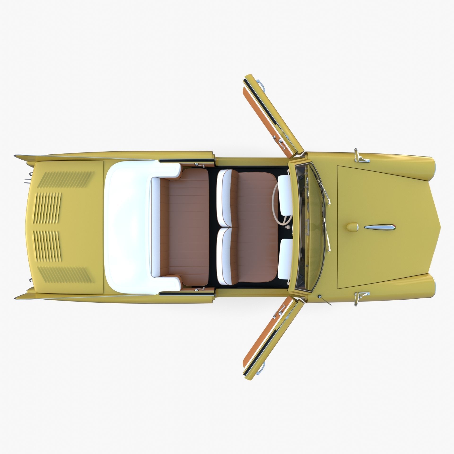 Generic 60s Amphibious Car 3D model_2