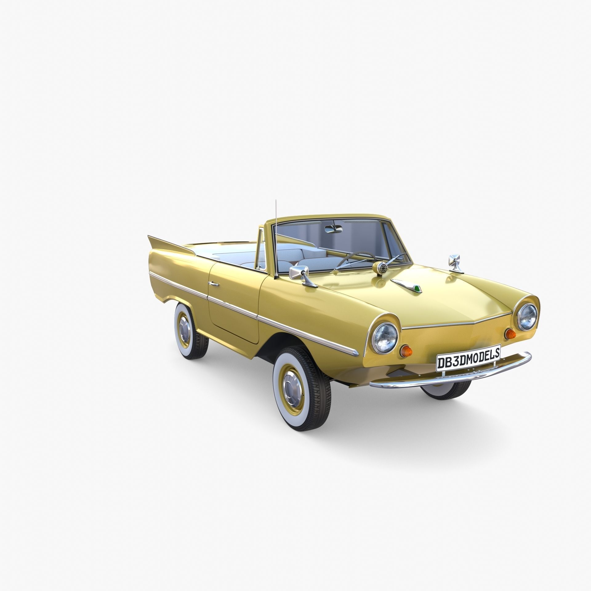 Generic 60s Amphibious Car 3D model_8