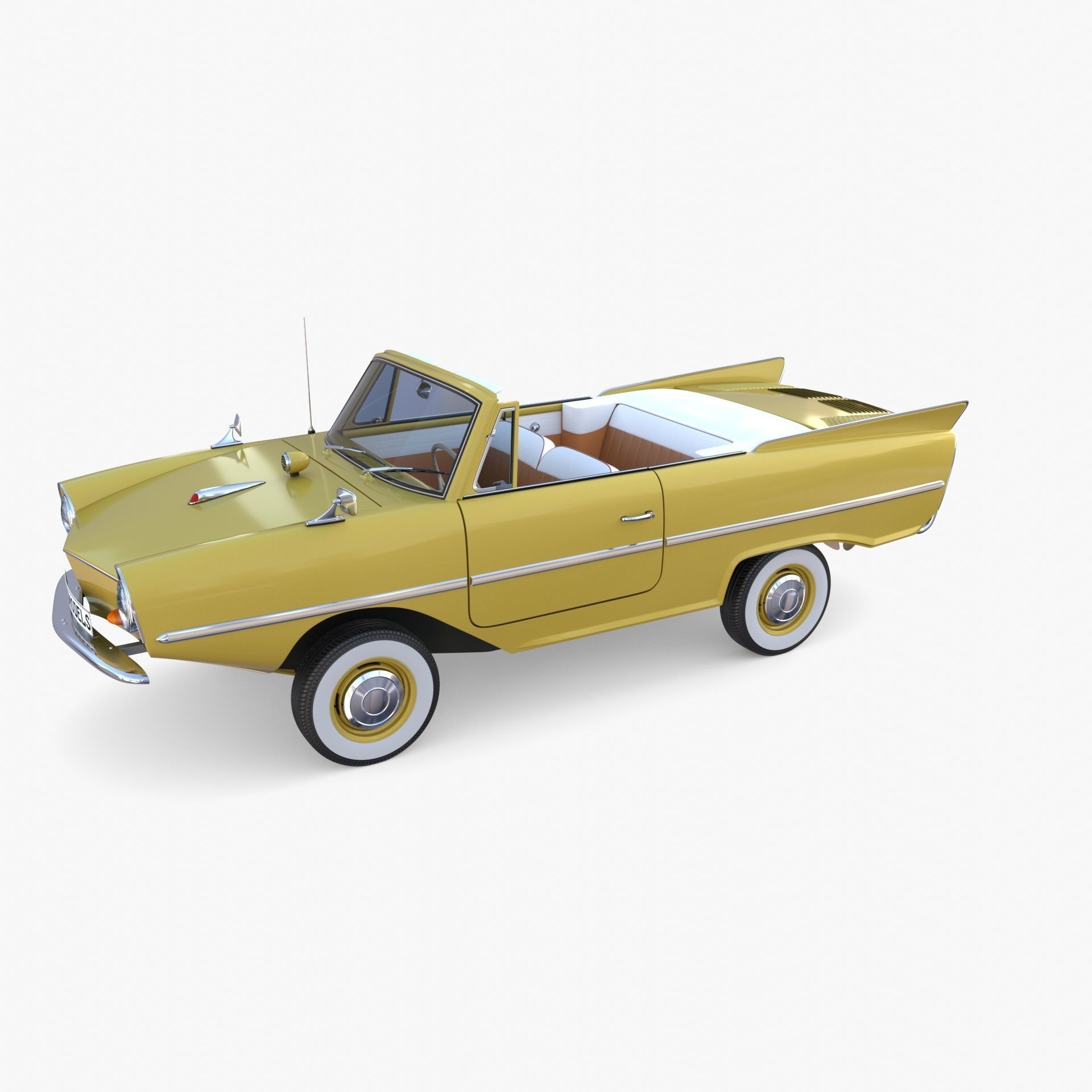 Generic 60s Amphibious Car 3D model_9