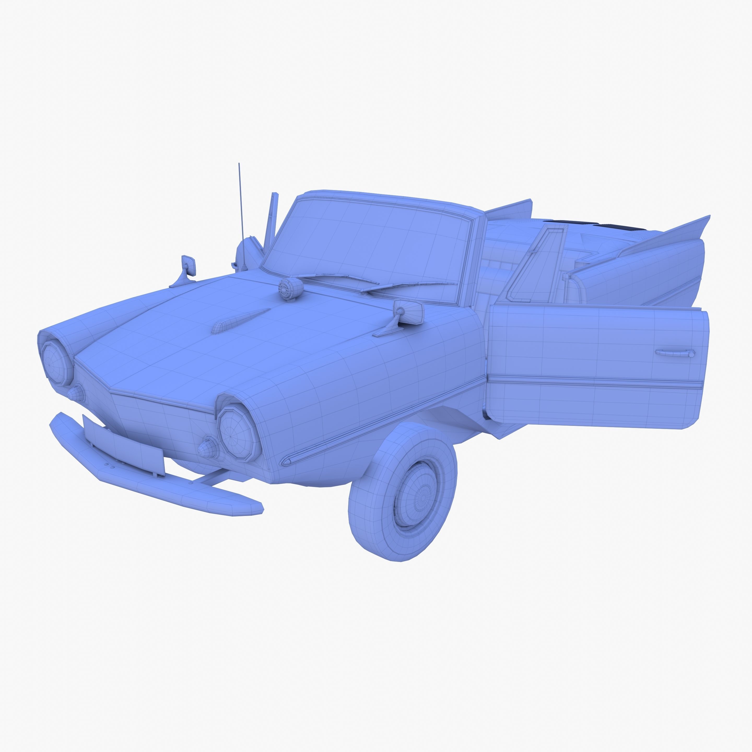 Generic 60s Amphibious Car 3D model_36