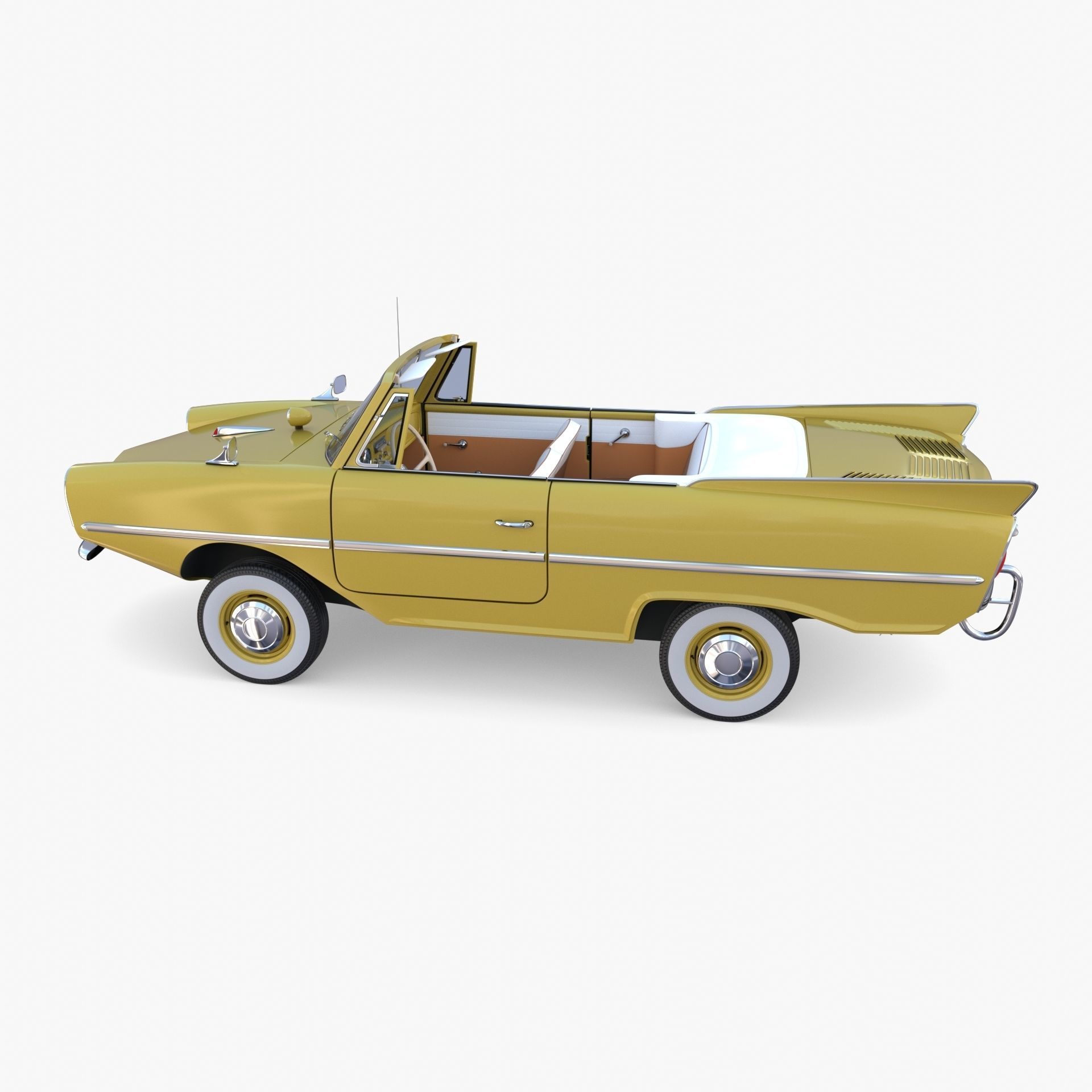 Generic 60s Amphibious Car 3D model_10