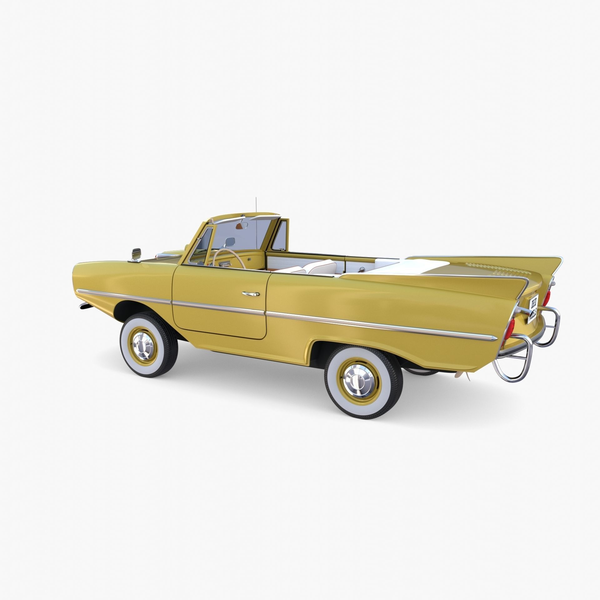 Generic 60s Amphibious Car 3D model_5