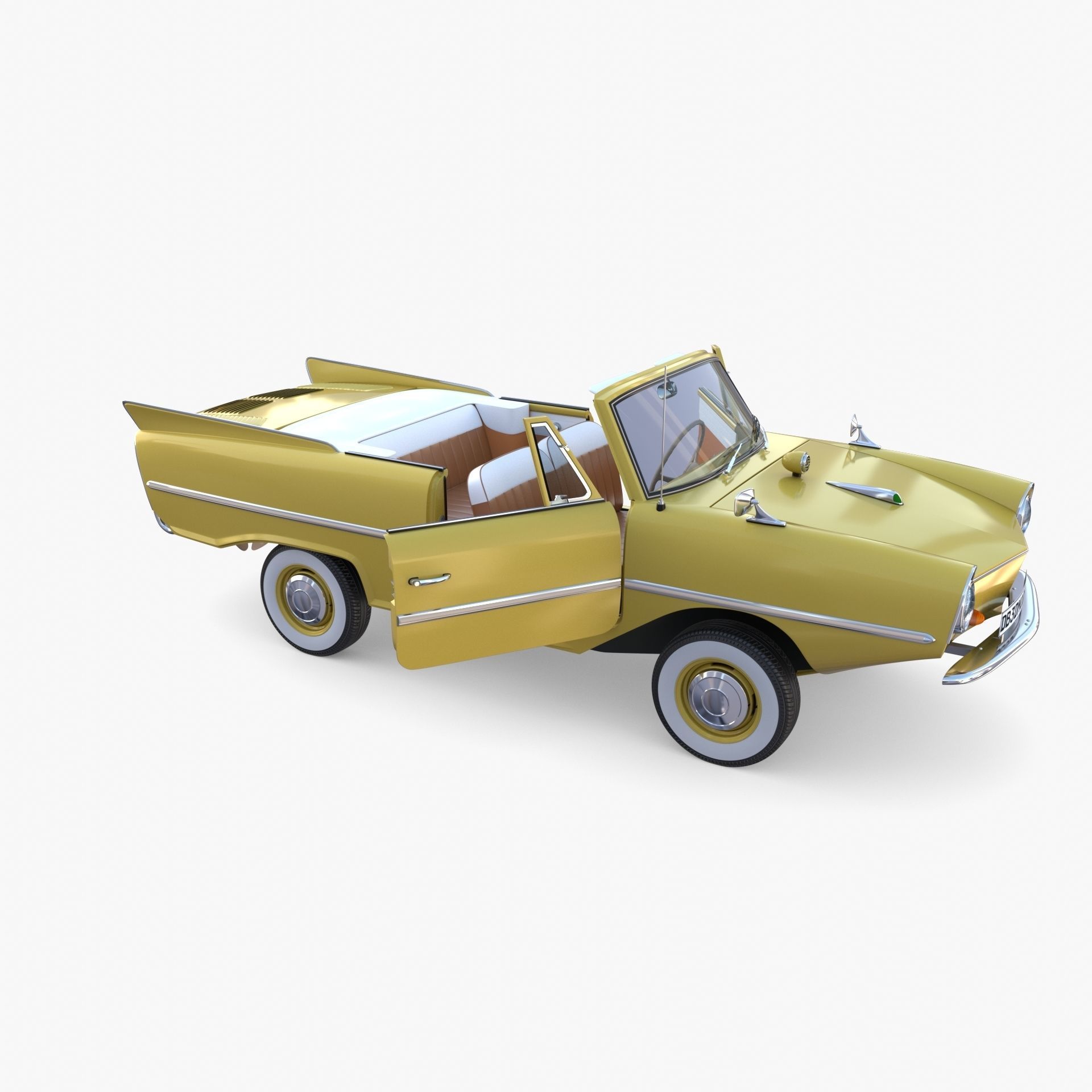 Generic 60s Amphibious Car 3D model_28