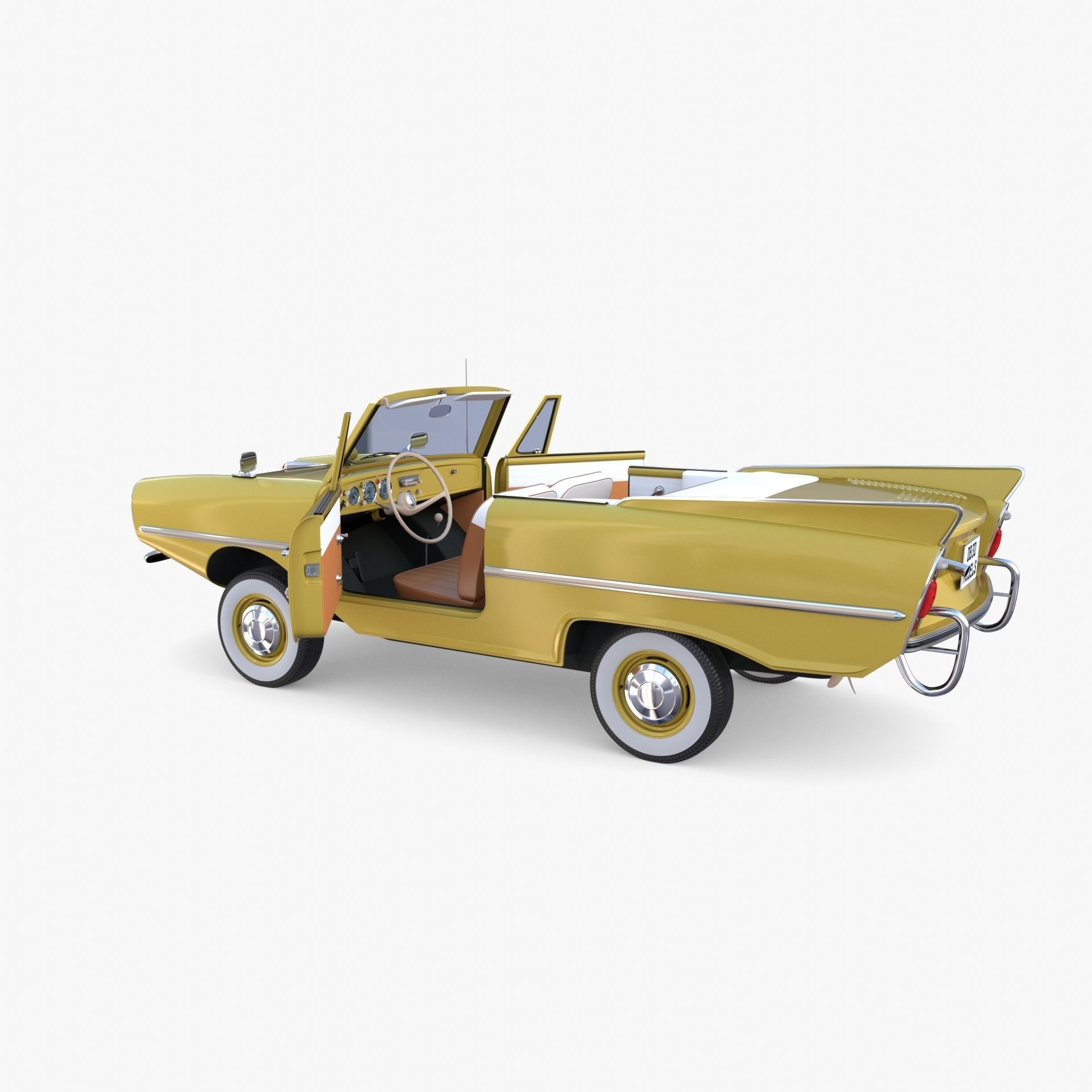 Generic 60s Amphibious Car 3D model_19