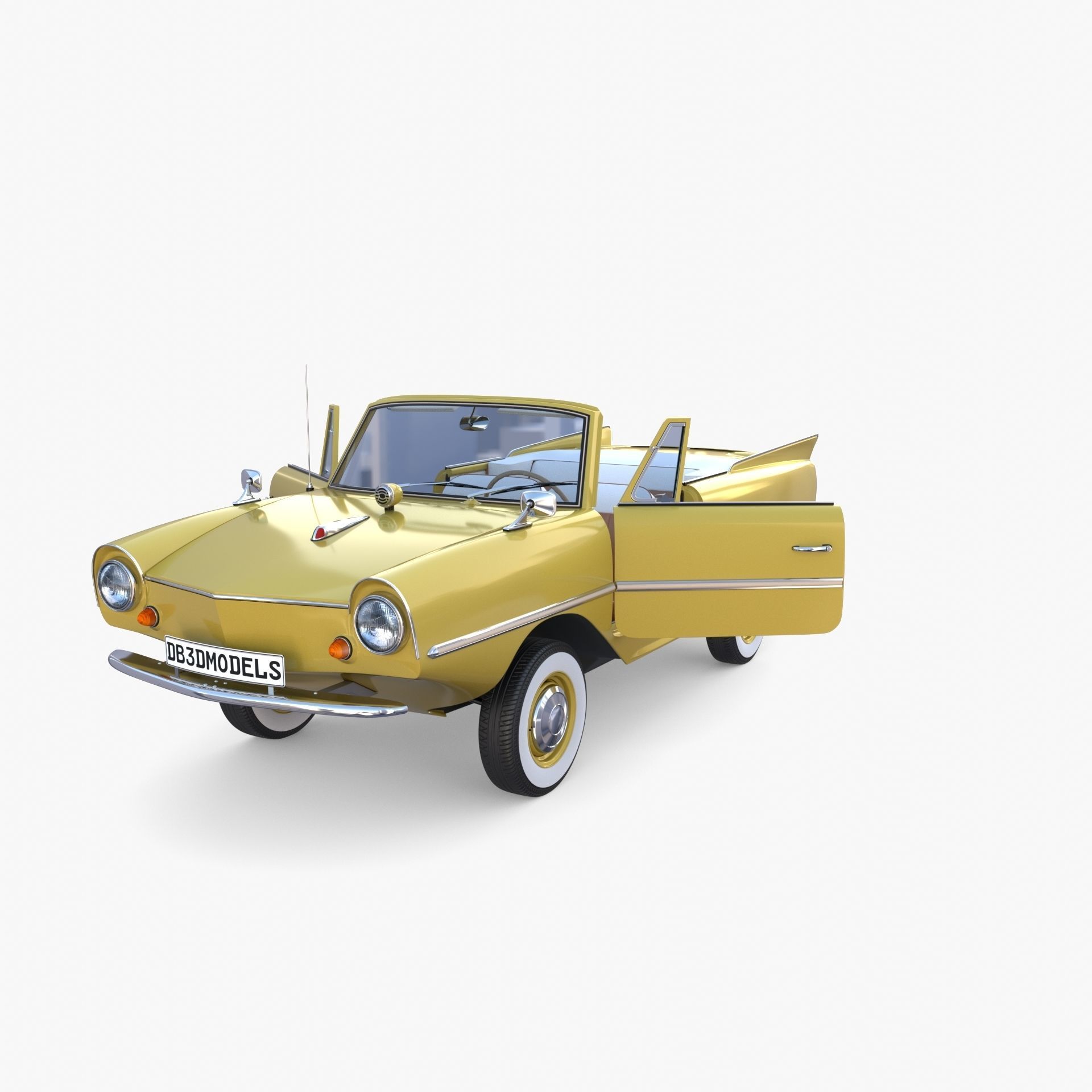 Generic 60s Amphibious Car 3D model_17