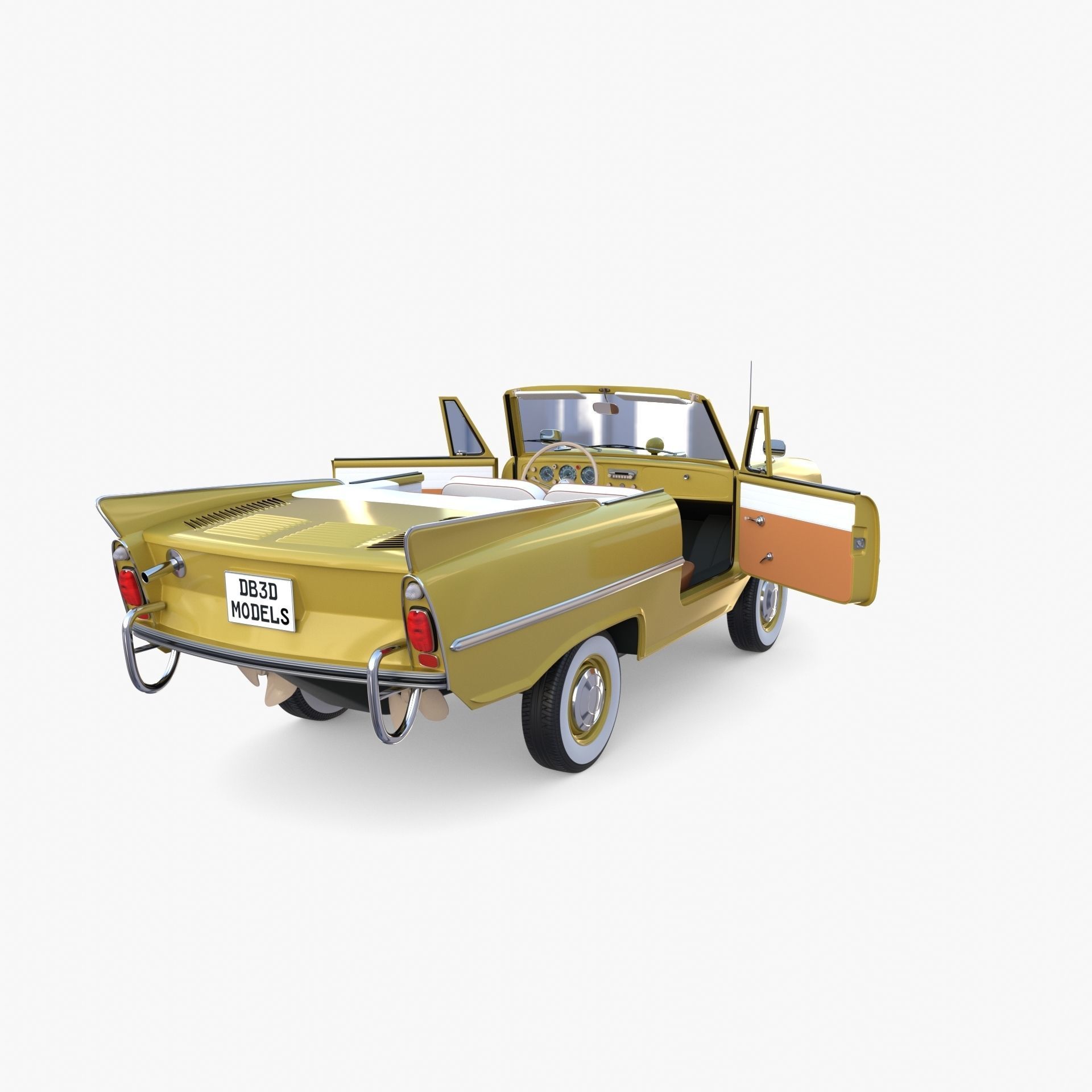 Generic 60s Amphibious Car 3D model_20