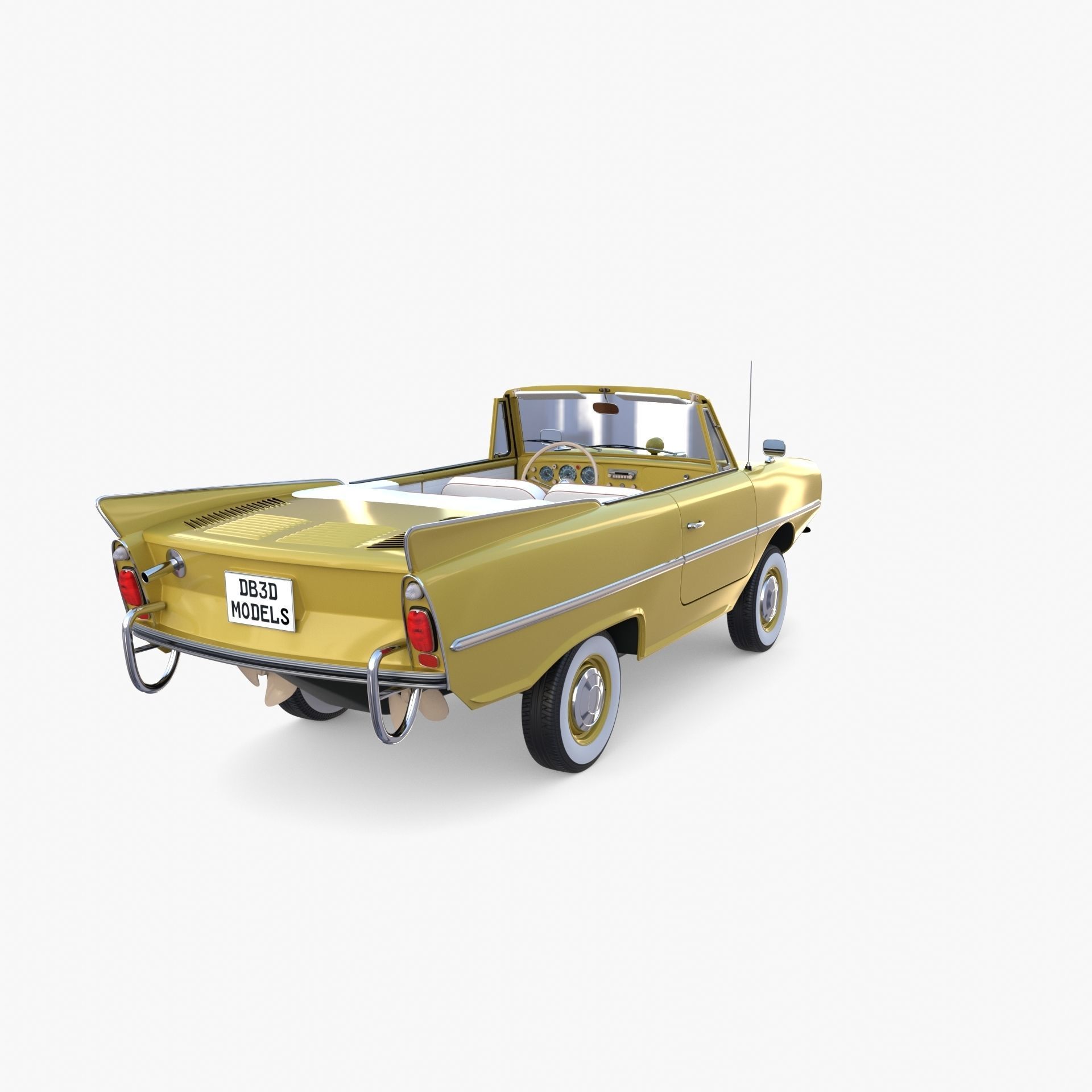 Generic 60s Amphibious Car 3D model_6