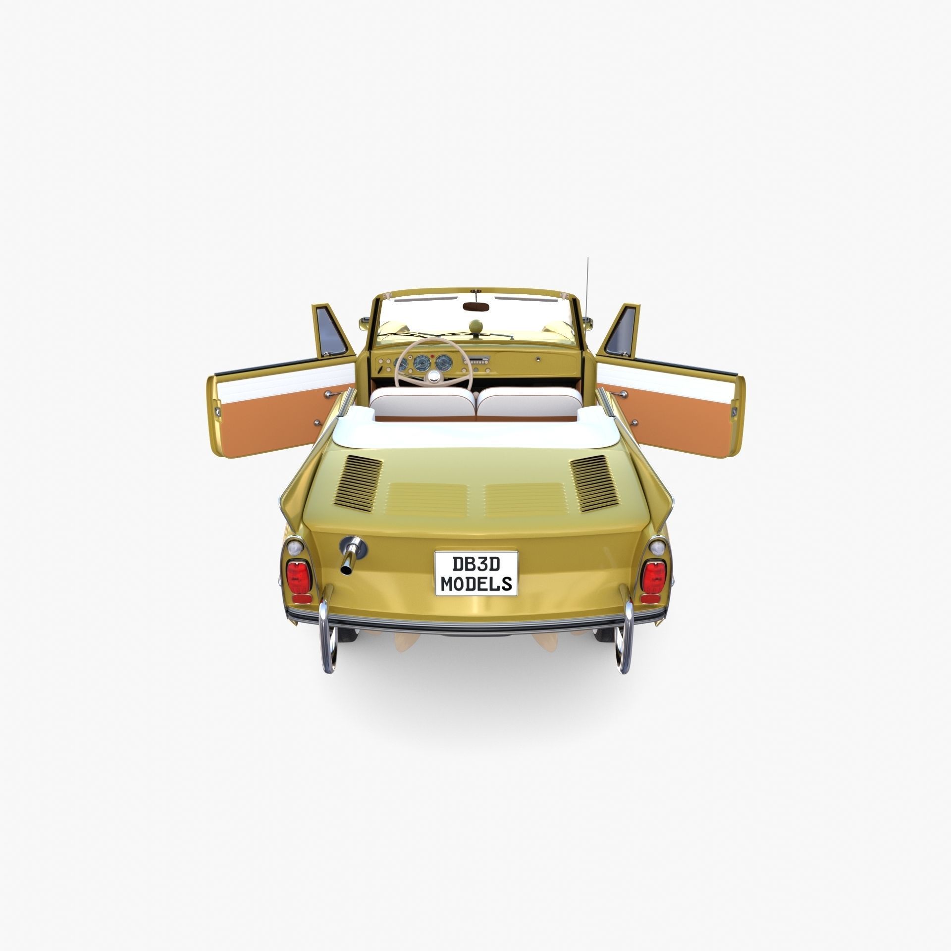 Generic 60s Amphibious Car 3D model_26