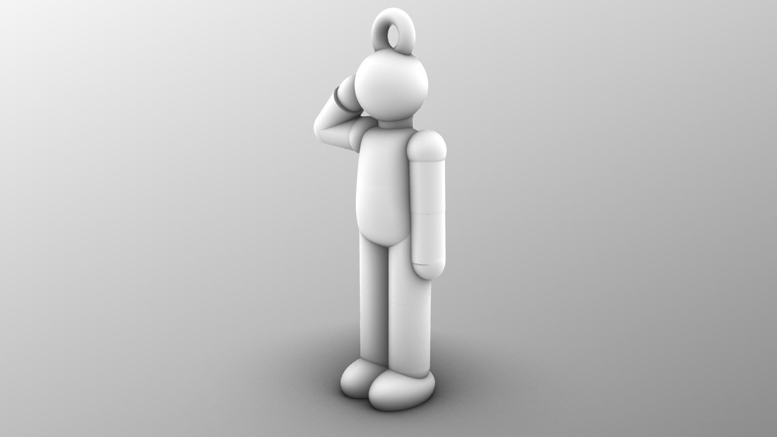 Charm pendant - Matchman posture 02 - Salute 3D print model_8