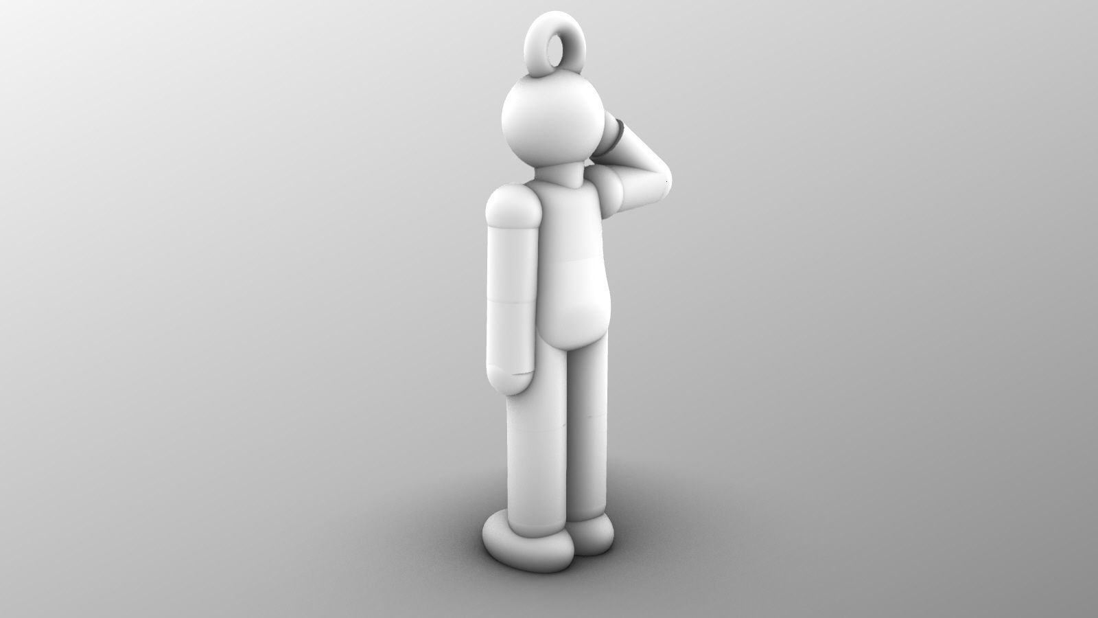 Charm pendant - Matchman posture 02 - Salute 3D print model_10