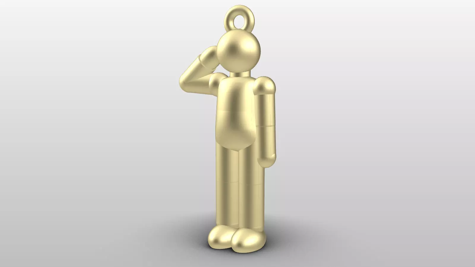 Charm pendant - Matchman posture 02 - Salute 3D print model_0