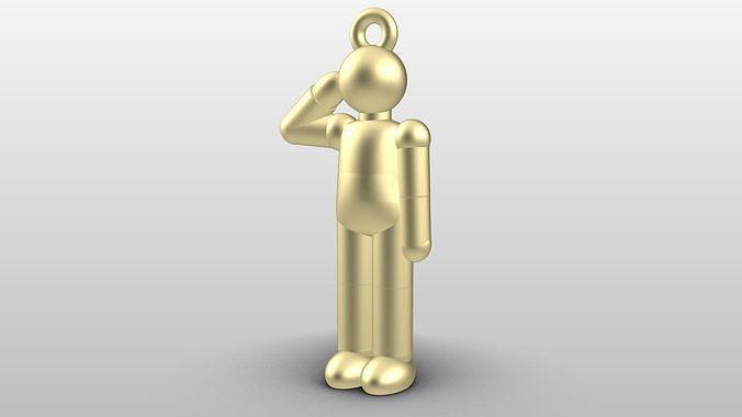 Charm pendant - Matchman posture 02 - Salute 3D print model