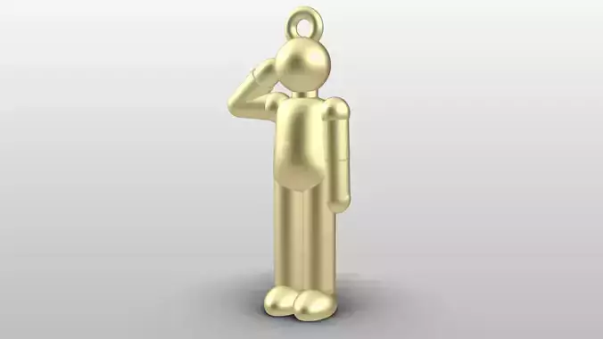 Charm pendant - Matchman posture 02 - Salute 3D print model
