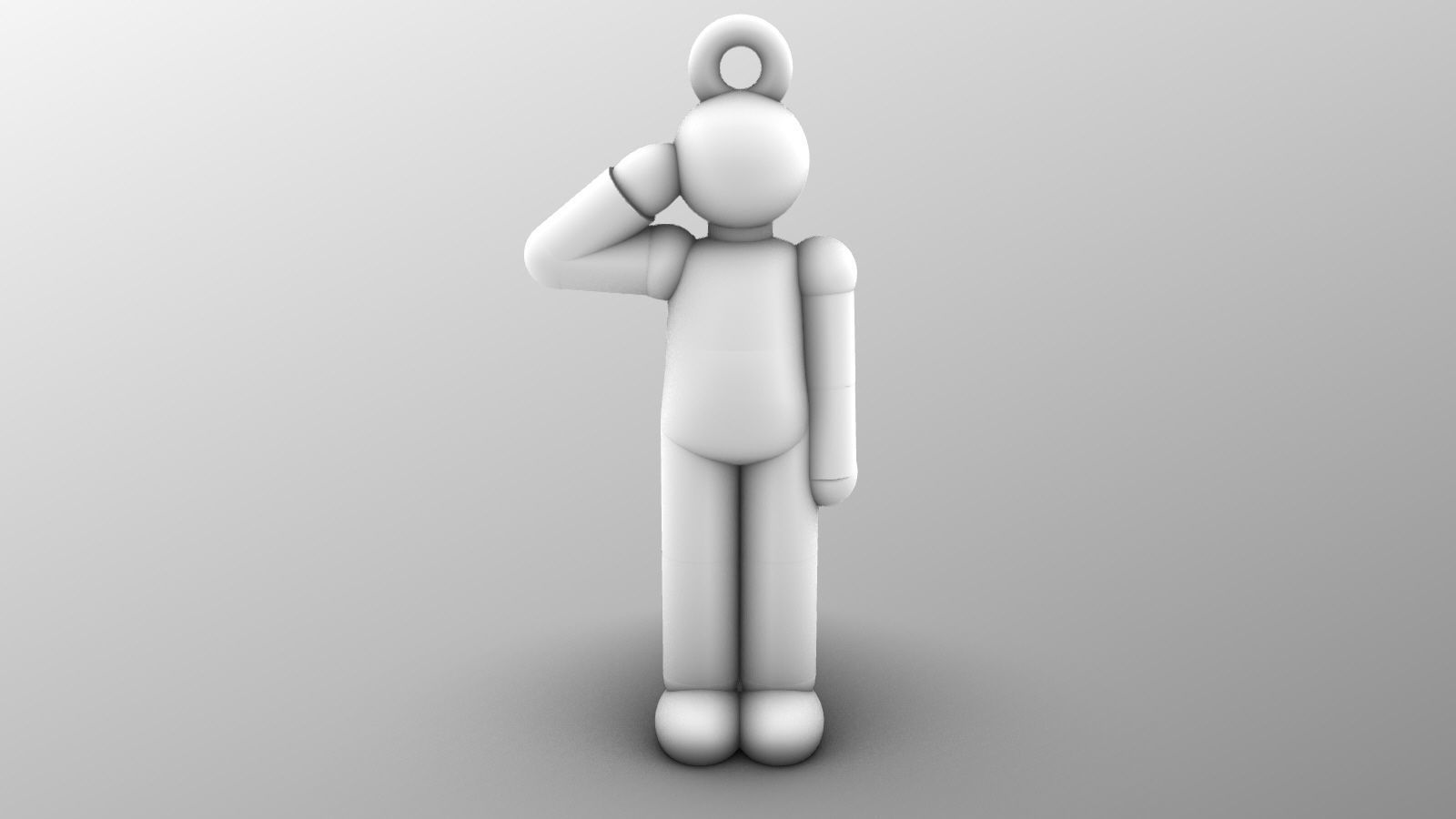 Charm pendant - Matchman posture 02 - Salute 3D print model_7