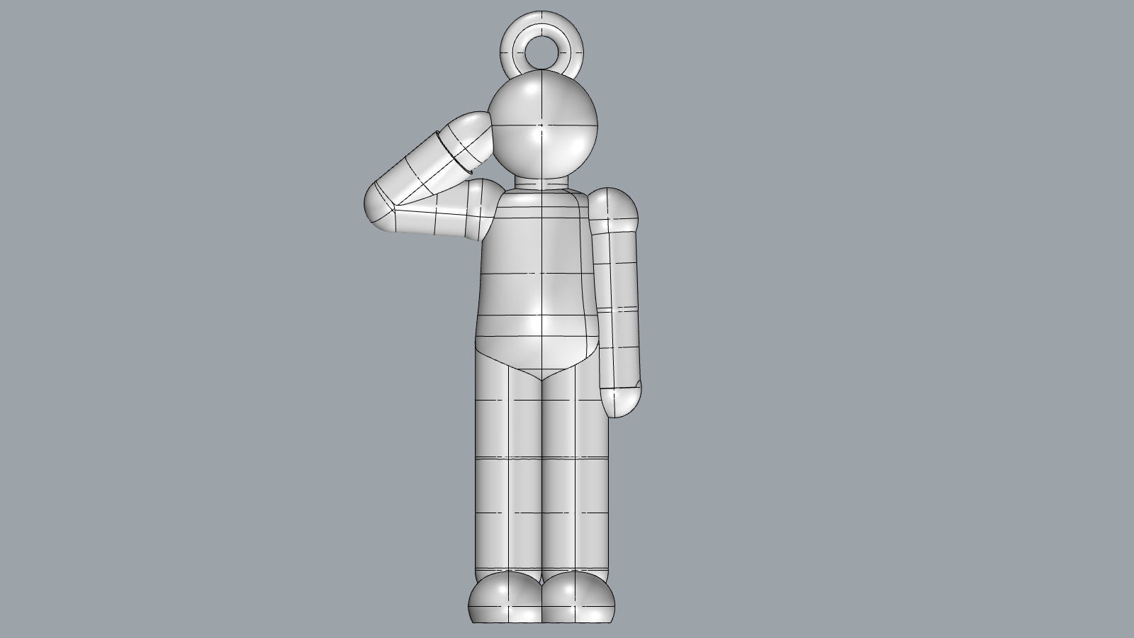 Charm pendant - Matchman posture 02 - Salute 3D print model_4