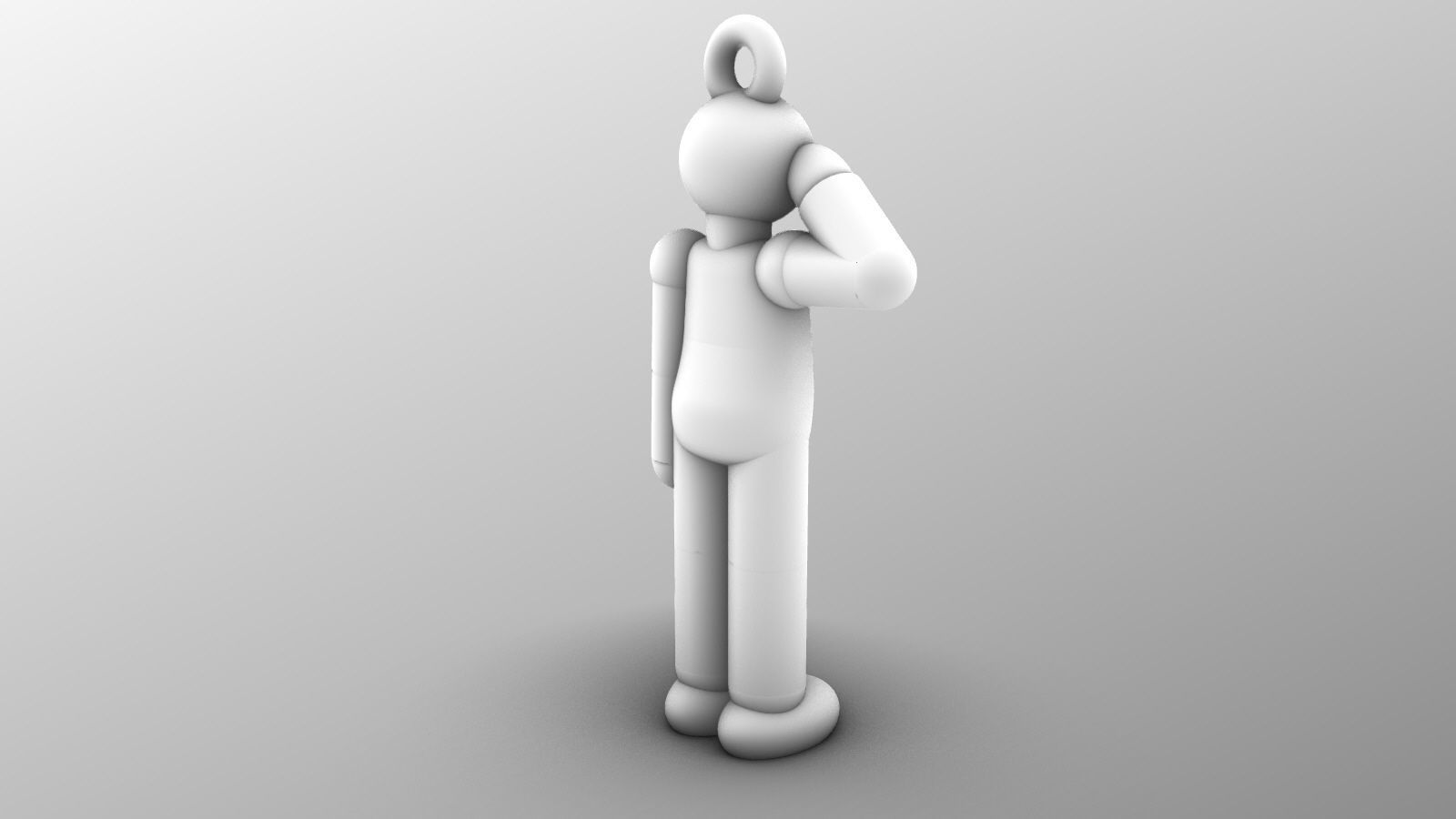 Charm pendant - Matchman posture 02 - Salute 3D print model_12