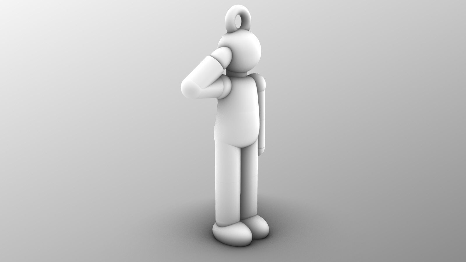 Charm pendant - Matchman posture 02 - Salute 3D print model_14