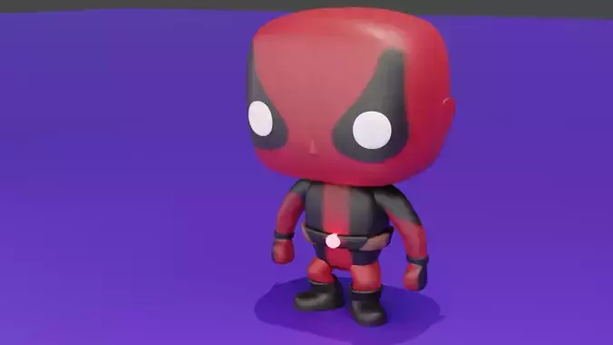DealPool Funko Pop Free low-poly 3D model DealPool Funko Pop Free low-poly 3D model