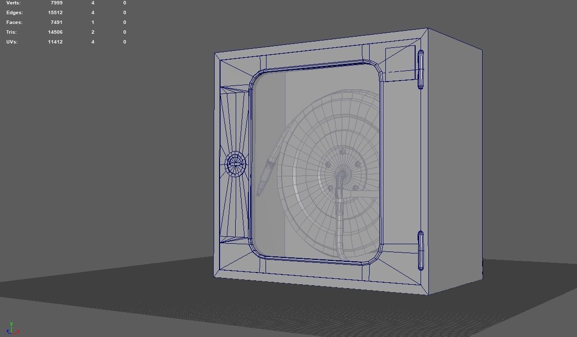 Fire hose reel glass box Low-poly 3D model_13
