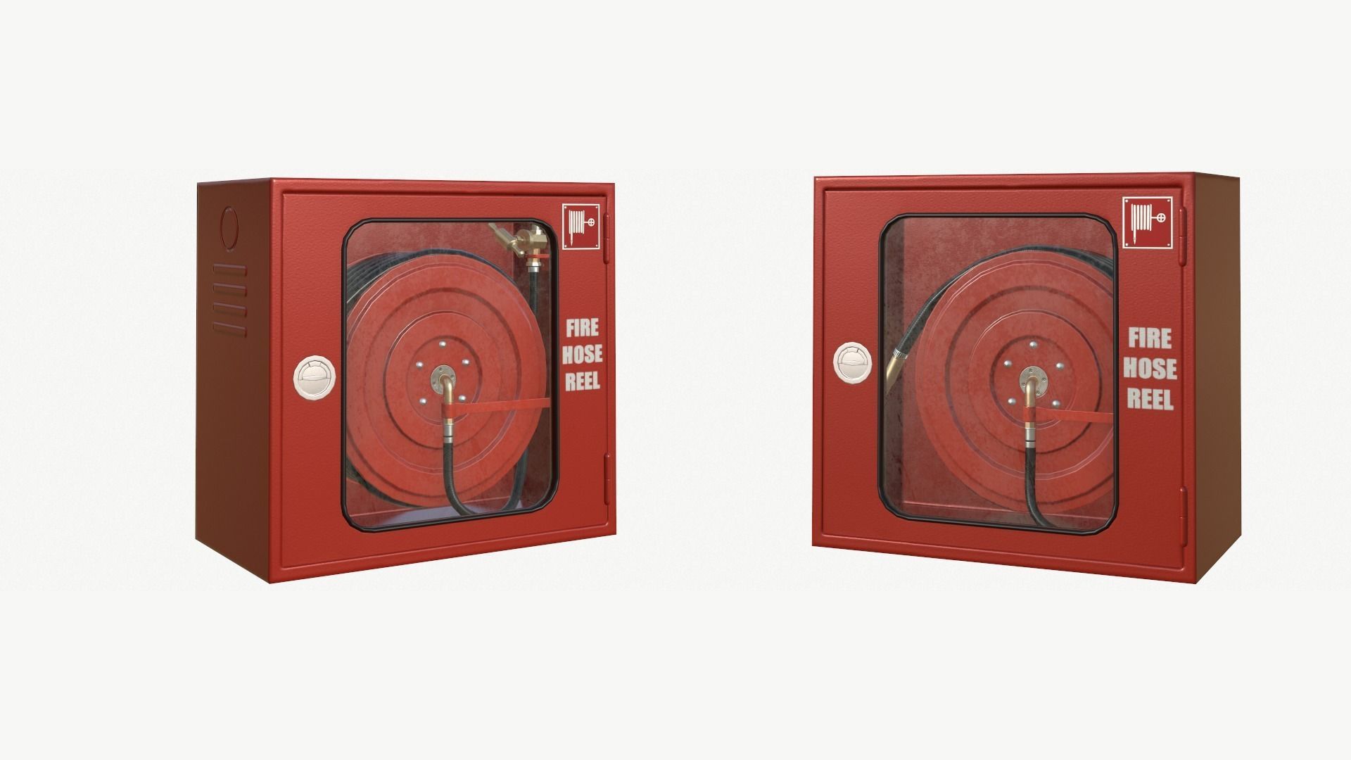Fire hose reel glass box Low-poly 3D model_4
