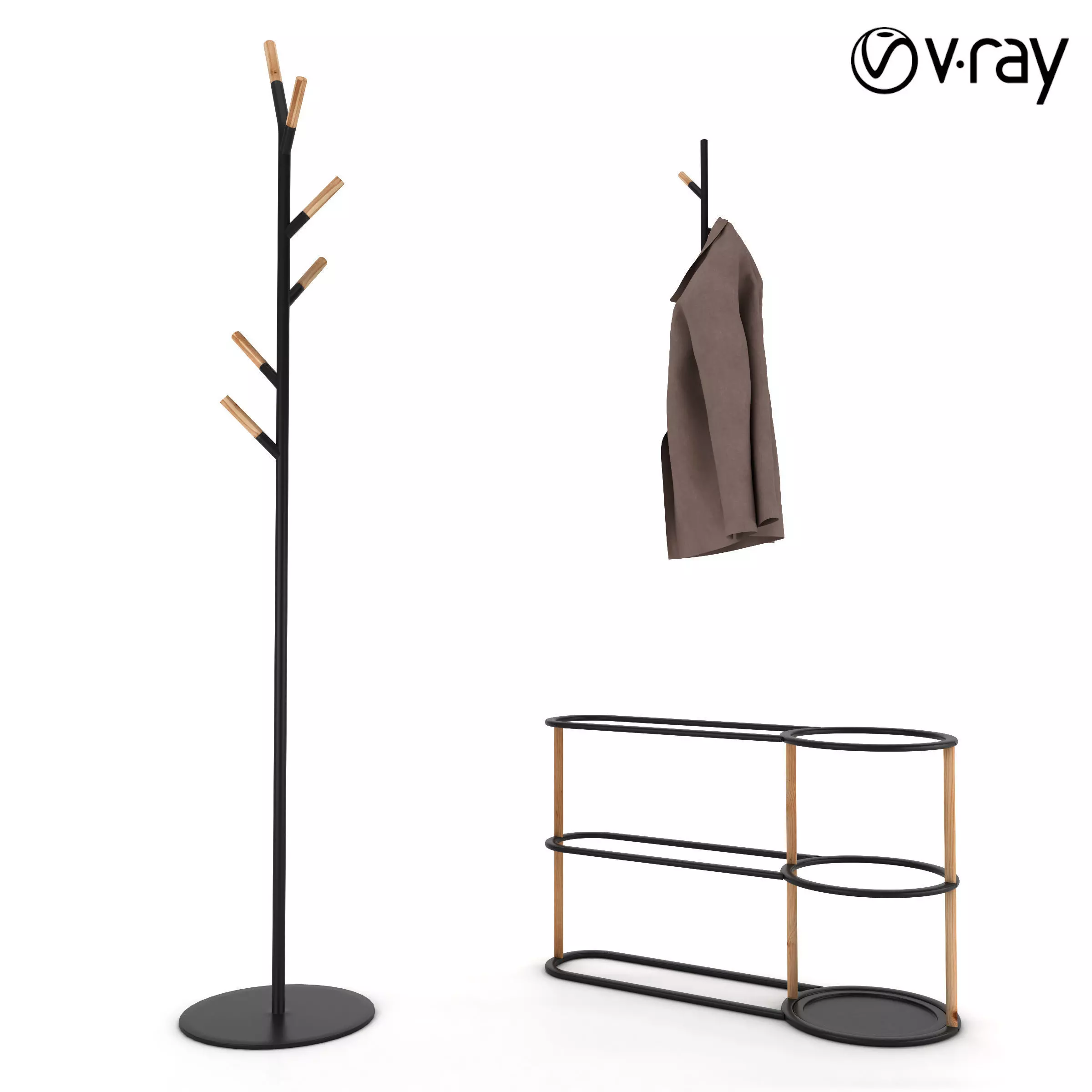 hanger two coat racks and coat stand Free 3D model