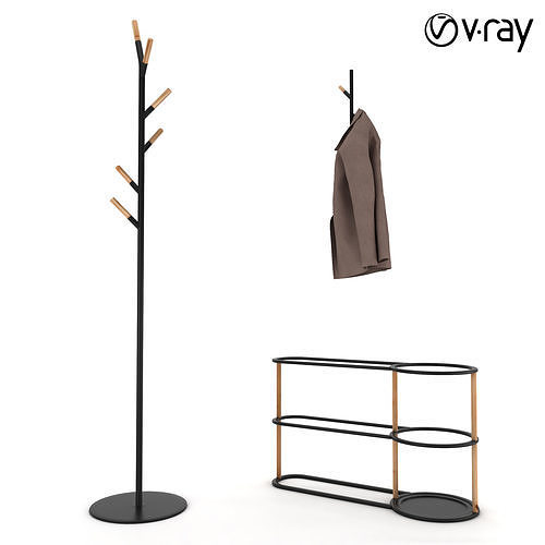 hanger two coat racks and coat stand Free 3D model