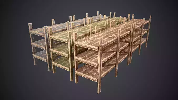 Rack Wooden Old Painted 