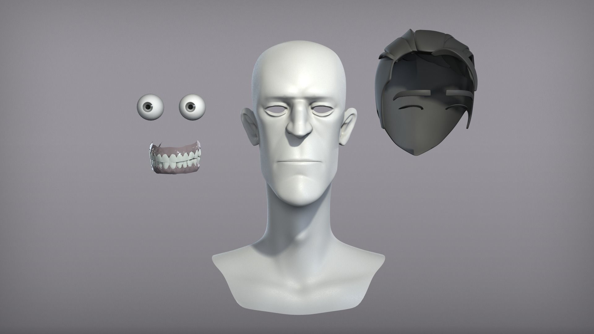 Cartoon male character Kevin base mesh 3D model_6