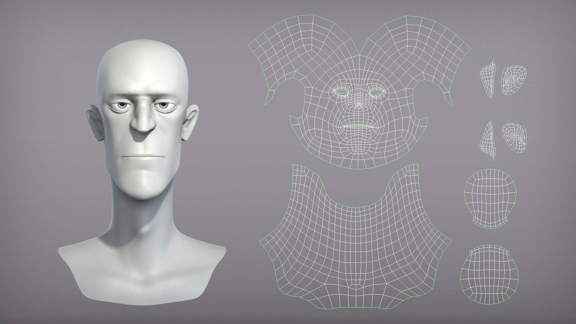 Cartoon male character Kevin base mesh 3D model_7