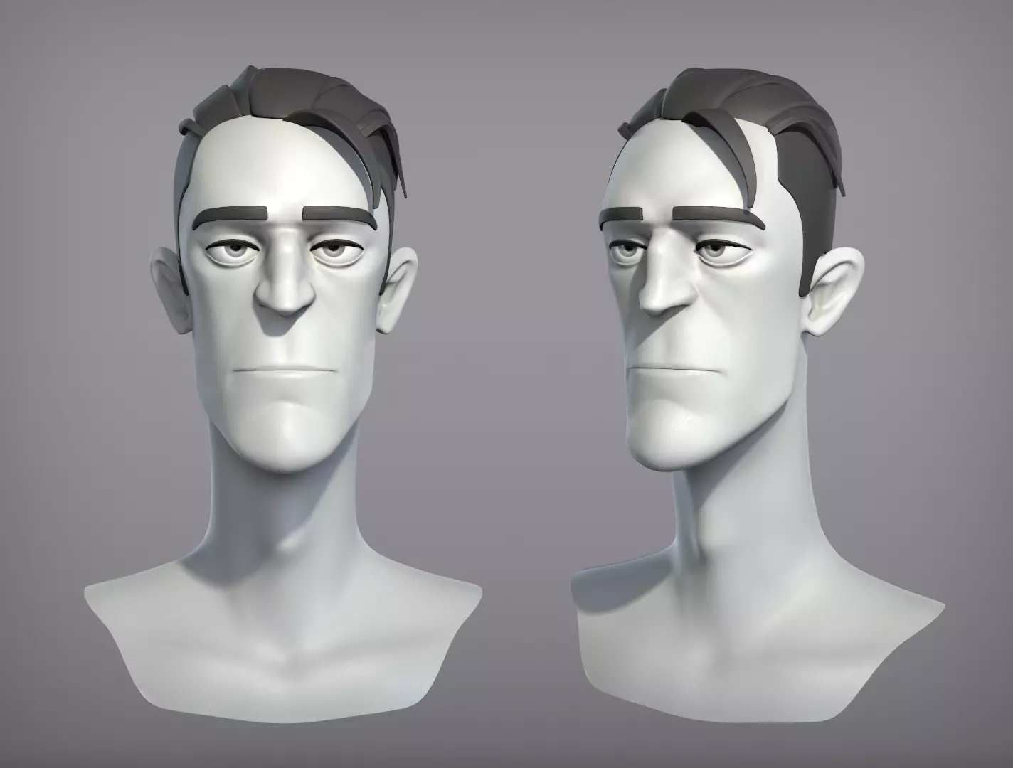 Cartoon male character Kevin base mesh 3D model_0