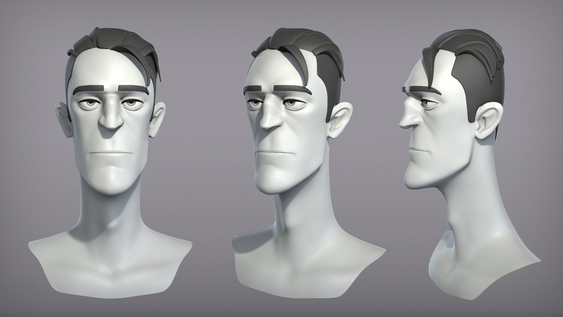 Cartoon male character Kevin base mesh 3D model_2