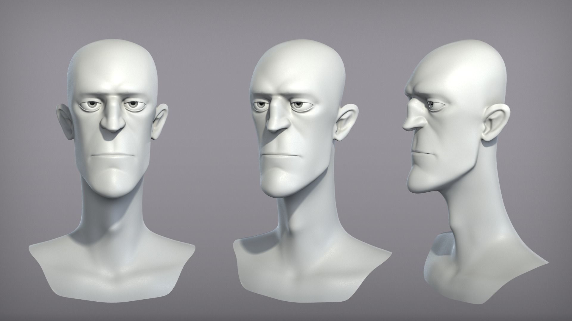 Cartoon male character Kevin base mesh 3D model_5
