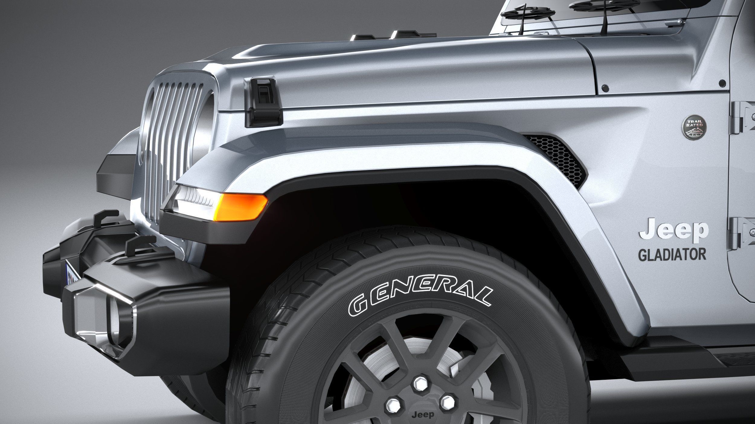 Jeep Gladiator 2020 LowPoly 3D model_3