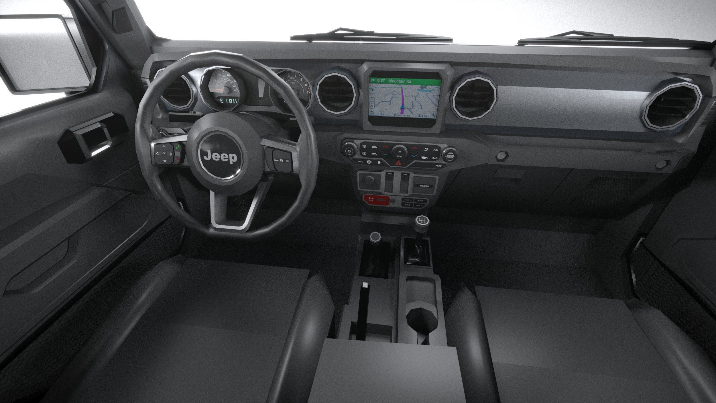 Jeep Gladiator 2020 LowPoly 3D model_27