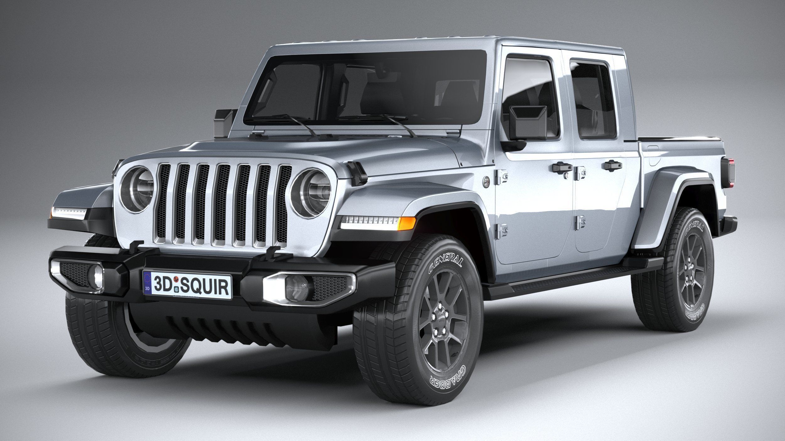 Jeep Gladiator 2020 LowPoly 3D model_2