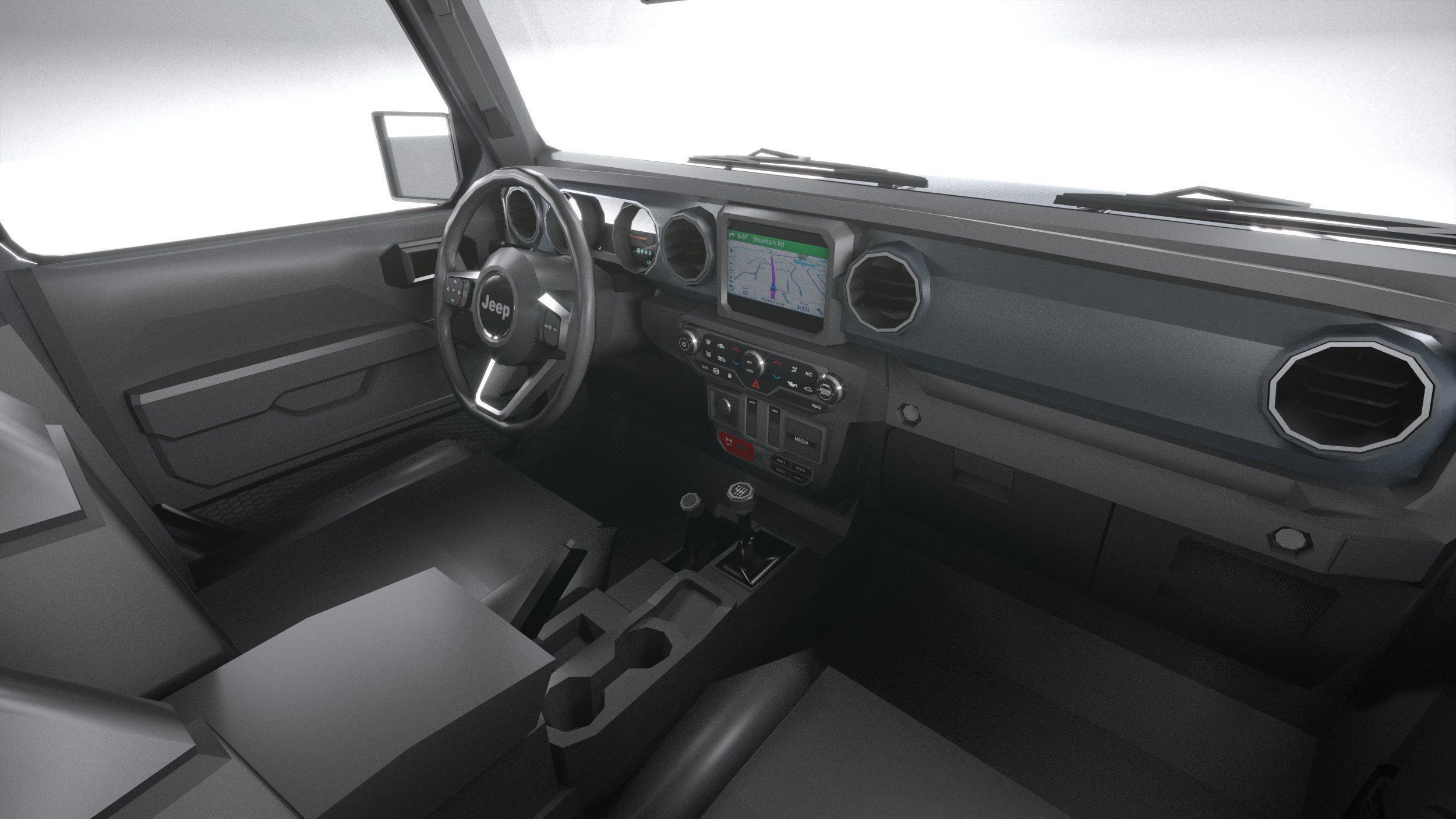 Jeep Gladiator 2020 LowPoly 3D model_26