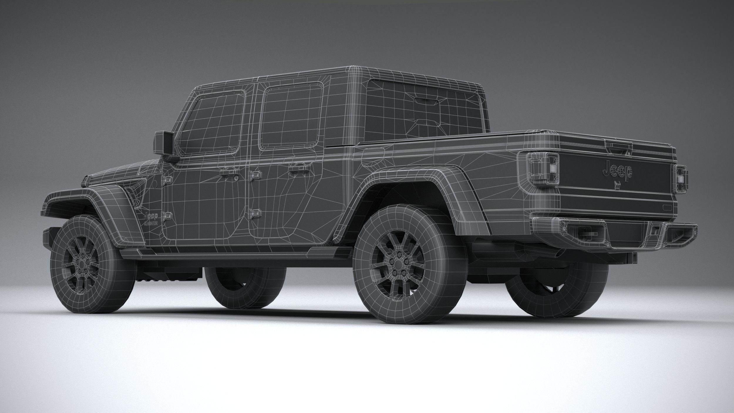 Jeep Gladiator 2020 LowPoly 3D model_31