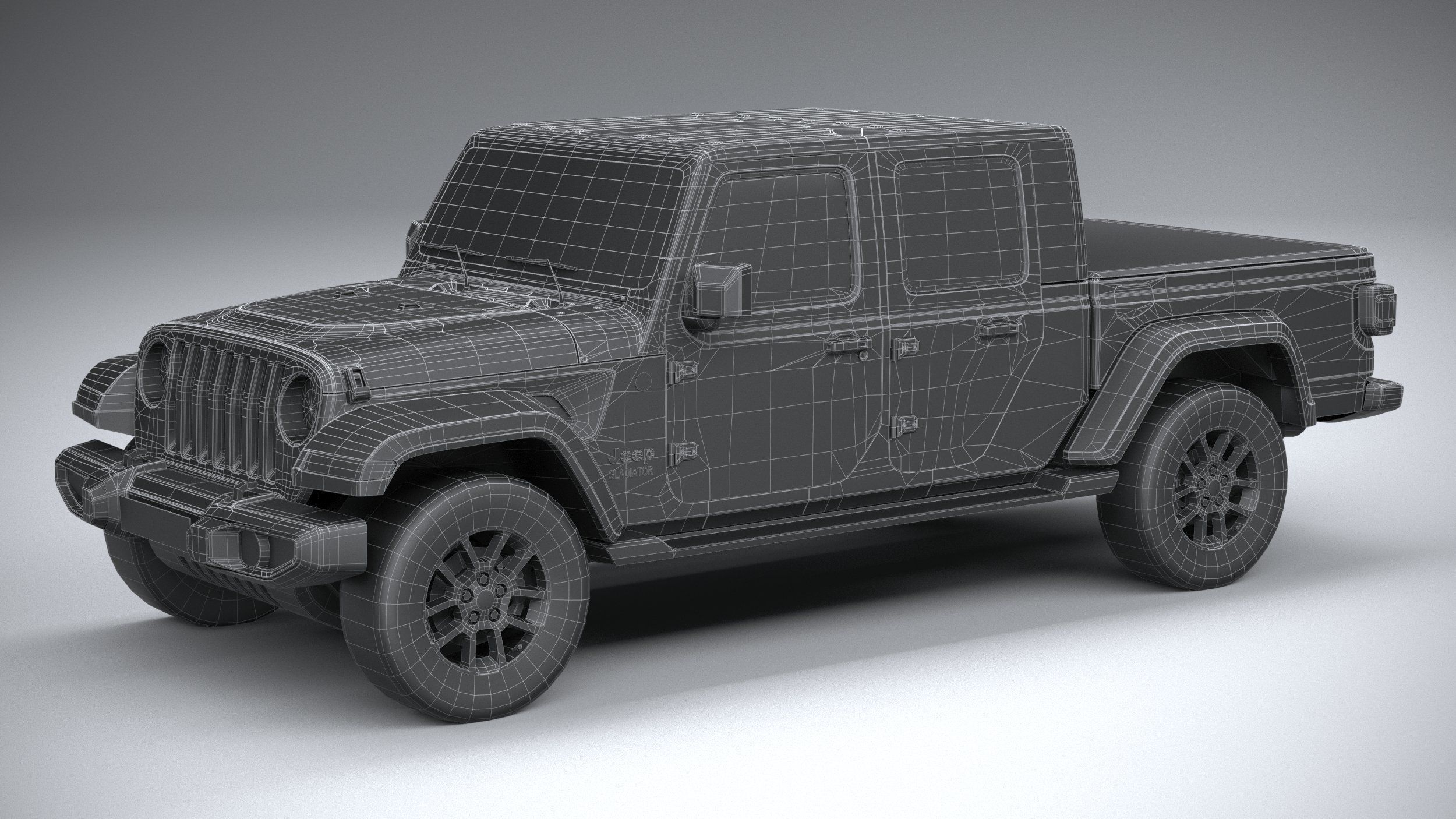 Jeep Gladiator 2020 LowPoly 3D model_29