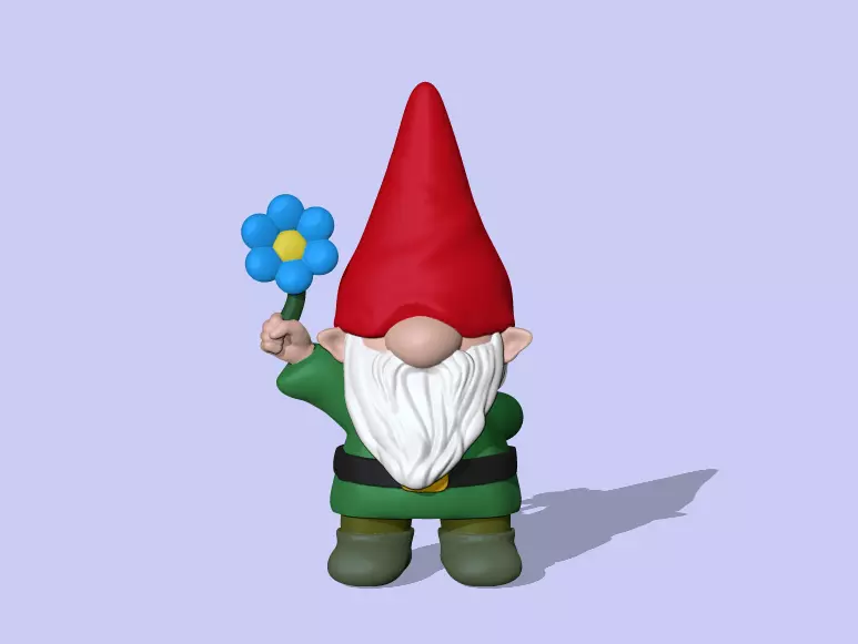 Cute Gnome Flower  3D print model_0