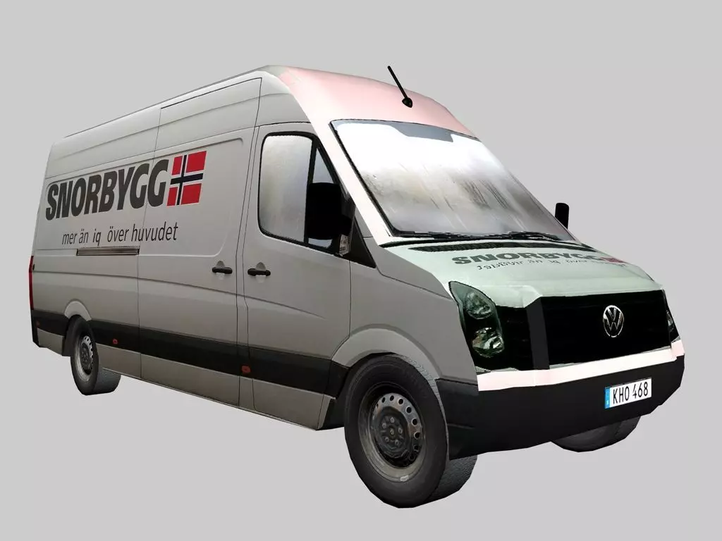 A Volkswagen pickup truck for transportation of goods Low-poly 3D model