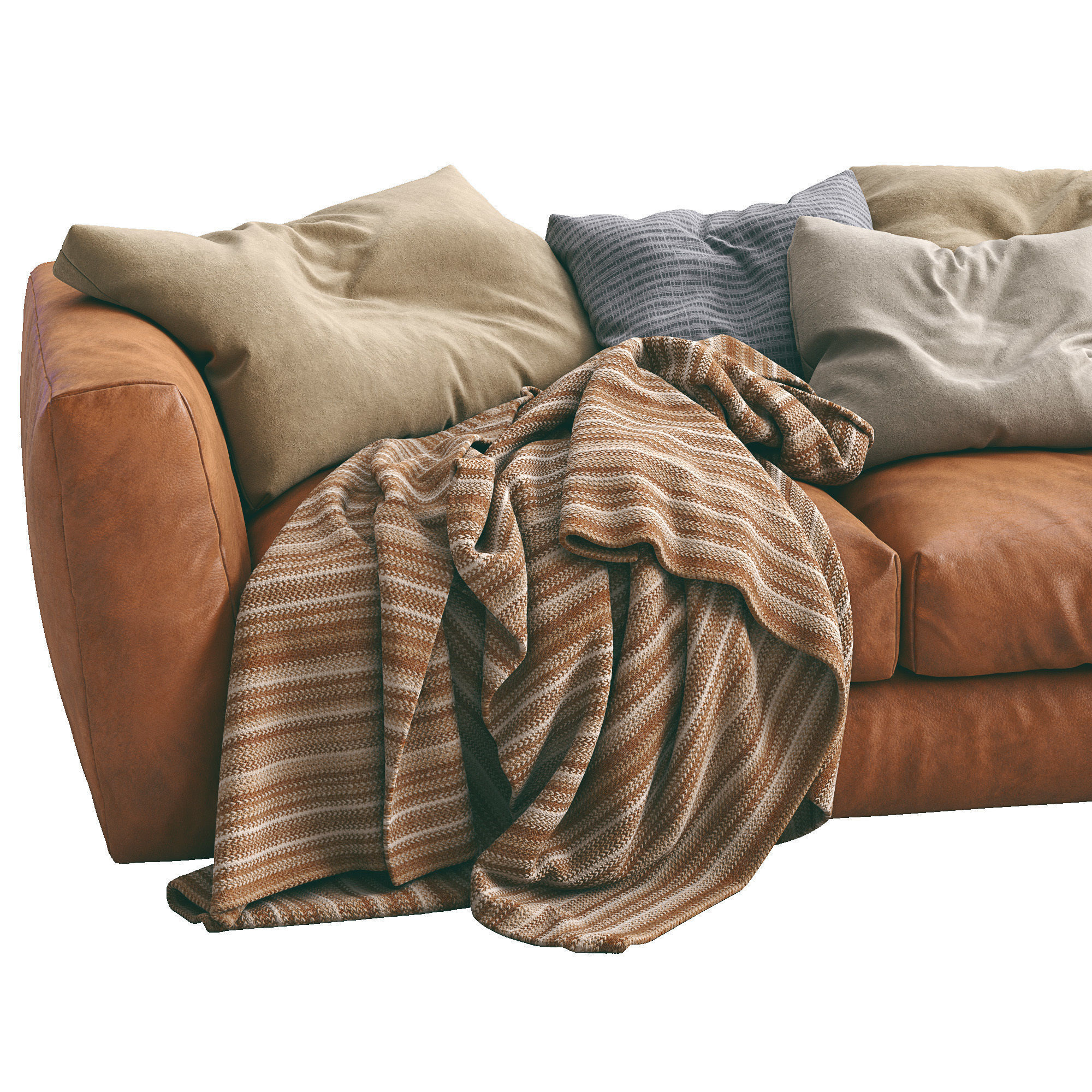 Ferlea Leather Sofa H01 3D model_1