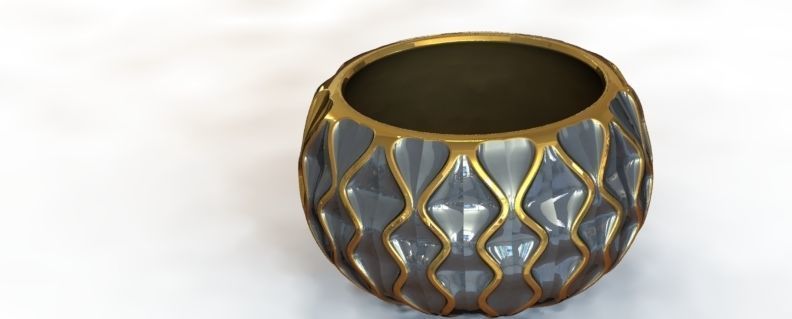 GOLDEN VASES 3D print model_7