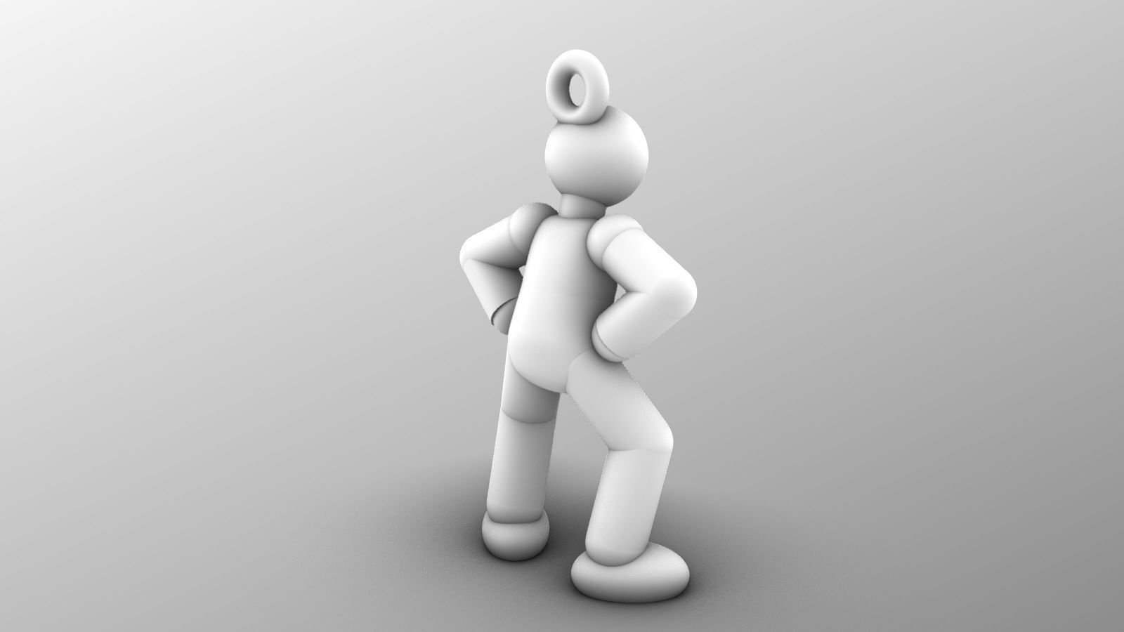 Charm pendant - Matchman posture 04 - Intimidate 3D print model_11