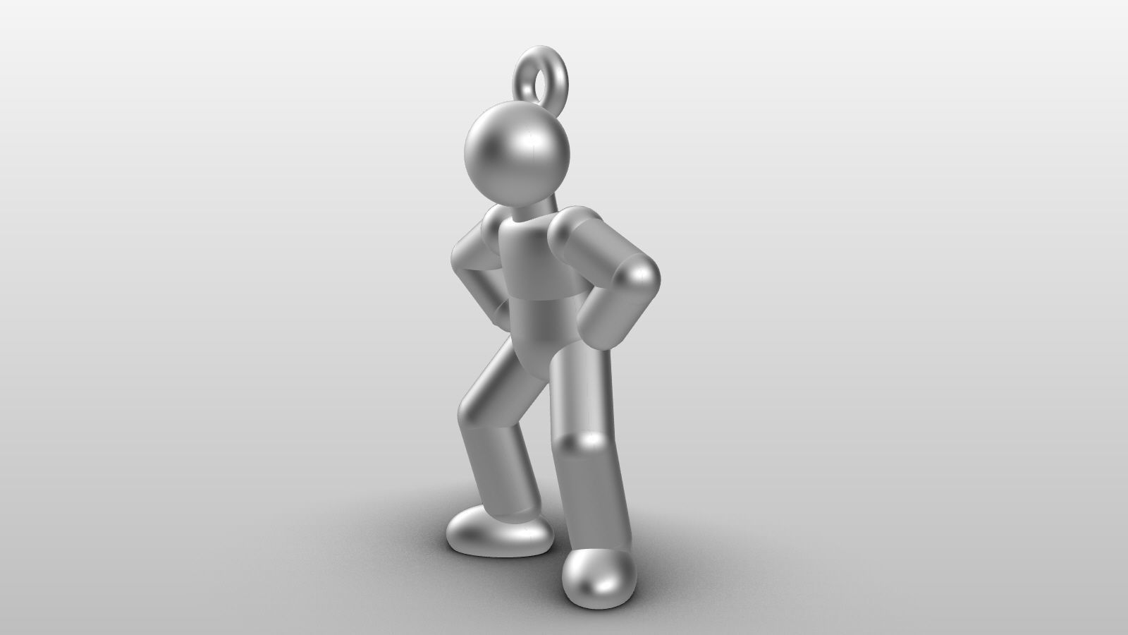 Charm pendant - Matchman posture 04 - Intimidate 3D print model_2