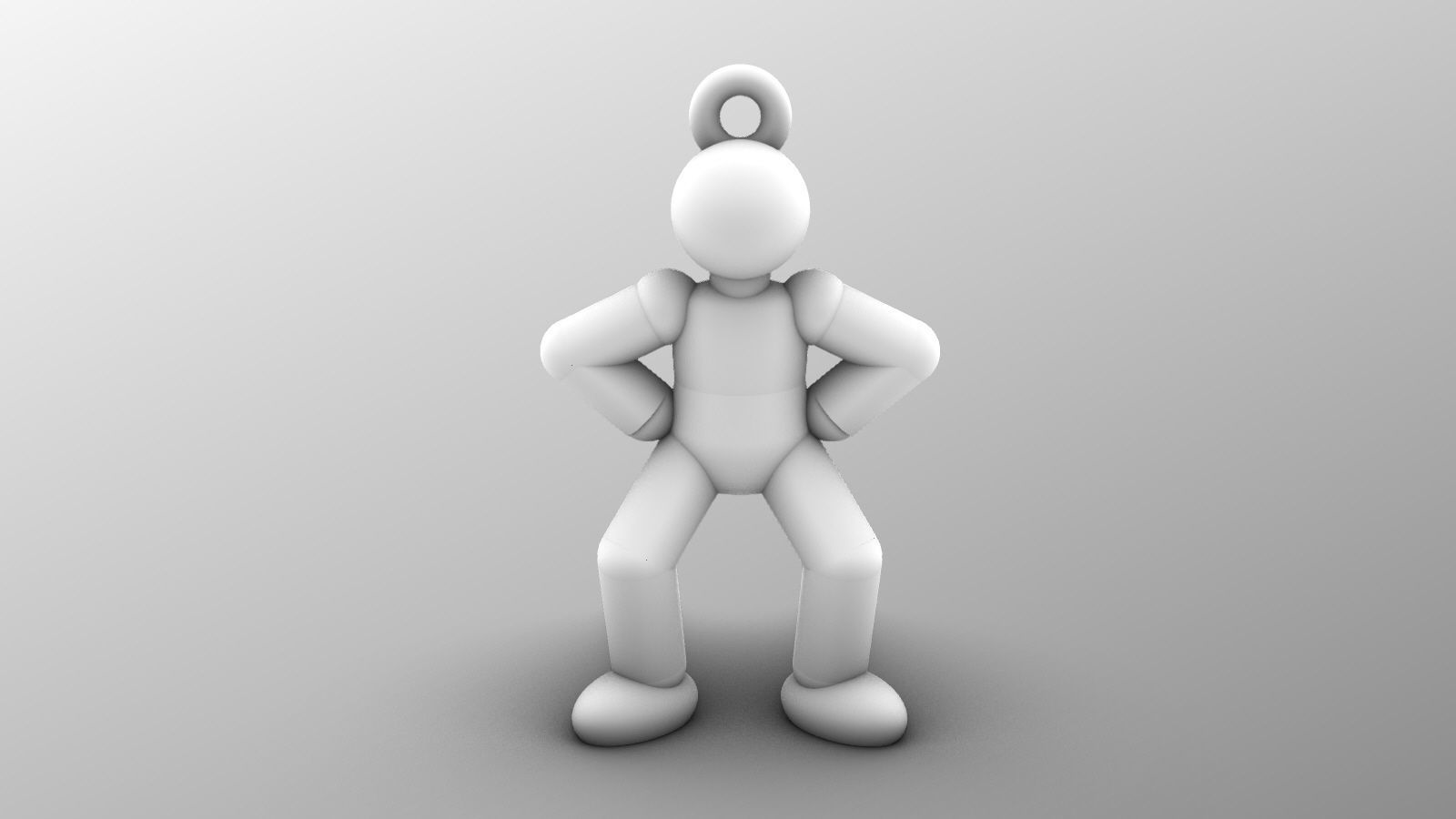 Charm pendant - Matchman posture 04 - Intimidate 3D print model_6