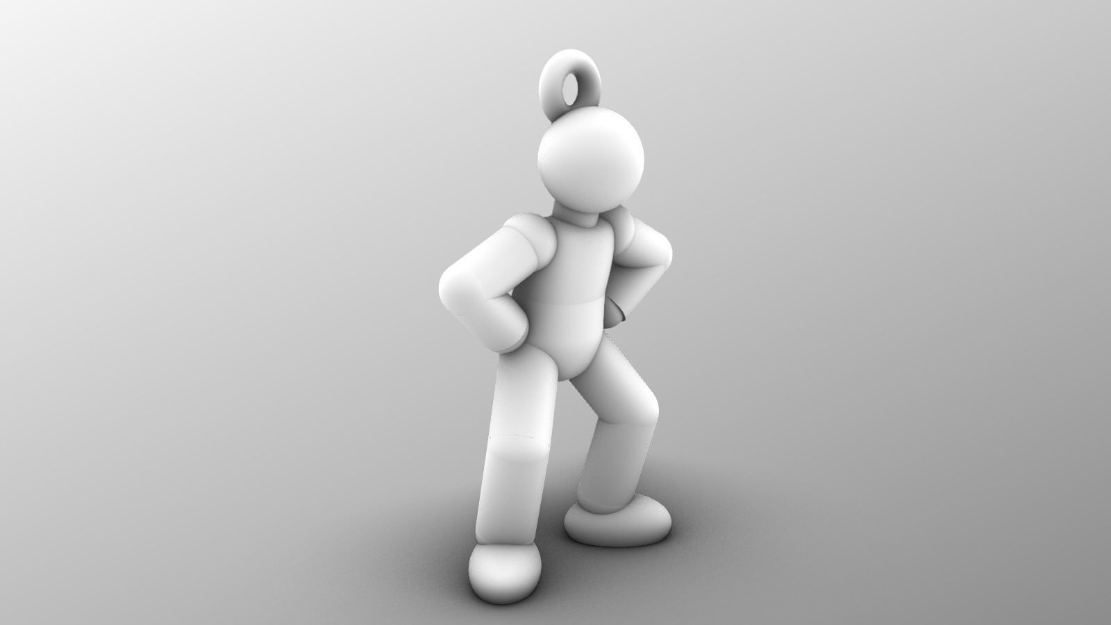 Charm pendant - Matchman posture 04 - Intimidate 3D print model_13