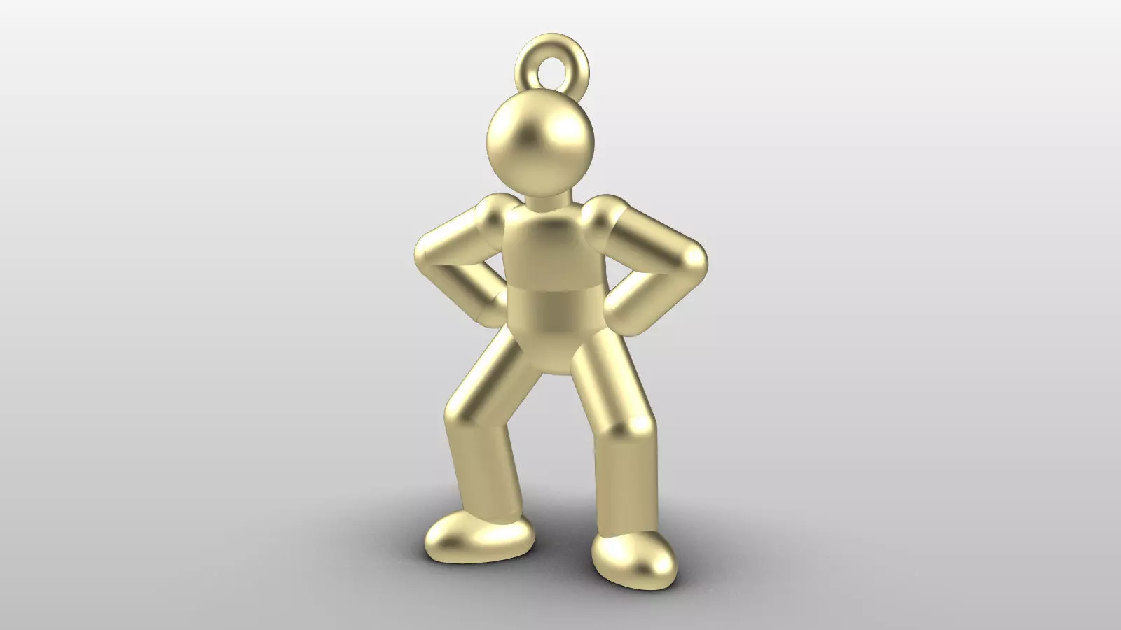 Charm pendant - Matchman posture 04 - Intimidate 3D print model_0