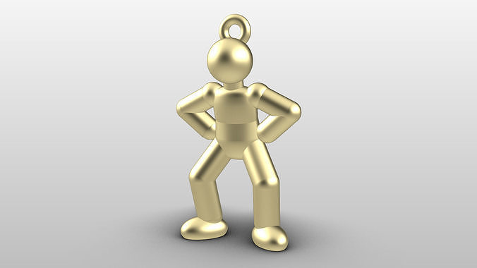 Charm pendant - Matchman posture 04 - Intimidate 3D print model
