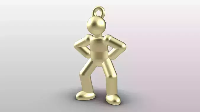 Charm pendant - Matchman posture 04 - Intimidate 3D print model