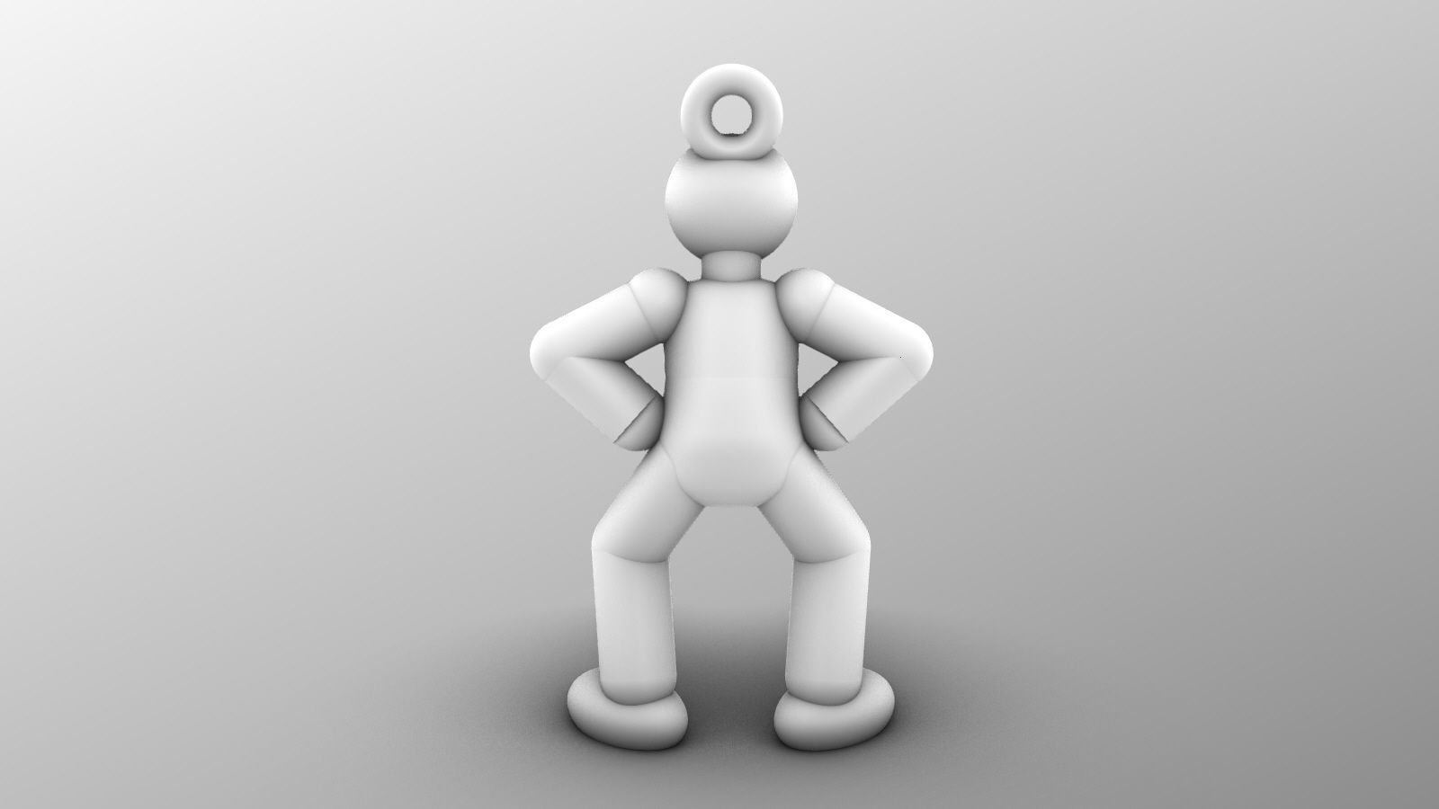 Charm pendant - Matchman posture 04 - Intimidate 3D print model_10